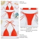 thumbnail image 5 of Conjunto de bikini de color puro para mujer, elegante y elegante, con parte superior halter y parte inferior lateral, traje de baño de 2 piezas, traje de baño naranja S, 5 of 5