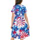 thumbnail image 4 of Odeerbi Niñas Día de La Independencia Vestido de Línea A Verano Patriótico Cuello Redondo Manga Corta Vestido Casual, 4 of 9