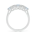 thumbnail image 2 of ANGARA Natural Half Eternity Five Stone Aquamarine and Diamond Wedding Ring in 14K White Gold for Women (Size-3.8mm) | March Birthstone, Anniversary, Jewelry Gift for Women | Natural Aquamarine Ring, 2 of 8