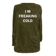 thumbnail image 4 of WREESH Womens Fashion Sweatshirt Fuzzy Fleece Crewneck Sweatshirt Print Pullover Plus Size Long Sleeve Tops Round- Neck And Winter Loose Pocket Warm Blouse Tops Olive Green, 4 of 4