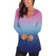 thumbnail image 1 of Camisetas de Manga Larga de las Mujeres Impresión de la Moda Casual V-Cuello Suelto Ajuste, Poliéster para Todas las Estaciones Diario Y Fiesta, 1 of 9
