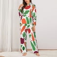 thumbnail image 3 of Wukai Vegetables Print Women's Pajama Set - Soft Long Sleeve Sleepwear for Comfort and Style-Medium, 3 of 9