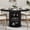 Black, variant on Kicctian 47" Round Dining Table for 4-6 with 2-Layer Storage Shelf and Drawer, Space-Saving Circle Table, Versatile Kitchen Table for Dining Room, Living Room or Kitchen, Black
