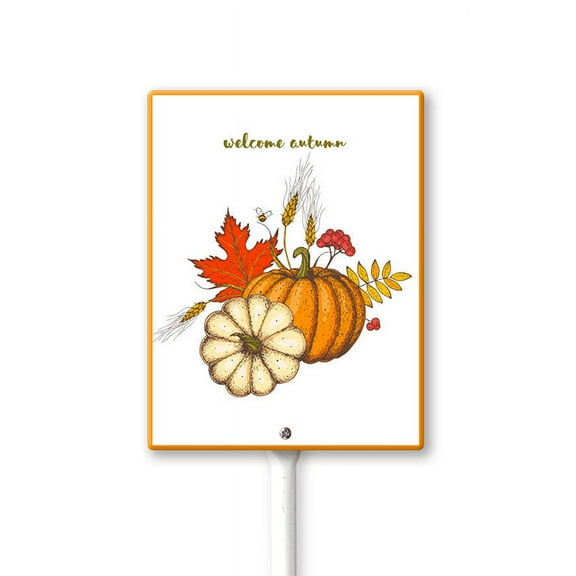 Aluminum Yard Stake Outdoor Fall Decor Rustic Garden Stake Autumn Yard Sign Welcome Autumn Lawn Ornaments for Porch Garden Home Patio Harvest Thanksgiving Halloween Decorations