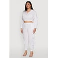 thumbnail image 4 of Womens Plus Size Cargo Pocket Sleeve Cropped Track Jacket, 4 of 5