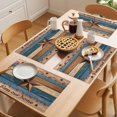thumbnail image 5 of Western Texas Star Retro Placemats Set of 6 Country Farmhouse Dark Blue Brown Wooden Place Mats Indoor Wipeable Table Mats Washable Dining Table Placemats for Kitchen Holiday Party Decor 13x19 Inch, 5 of 9