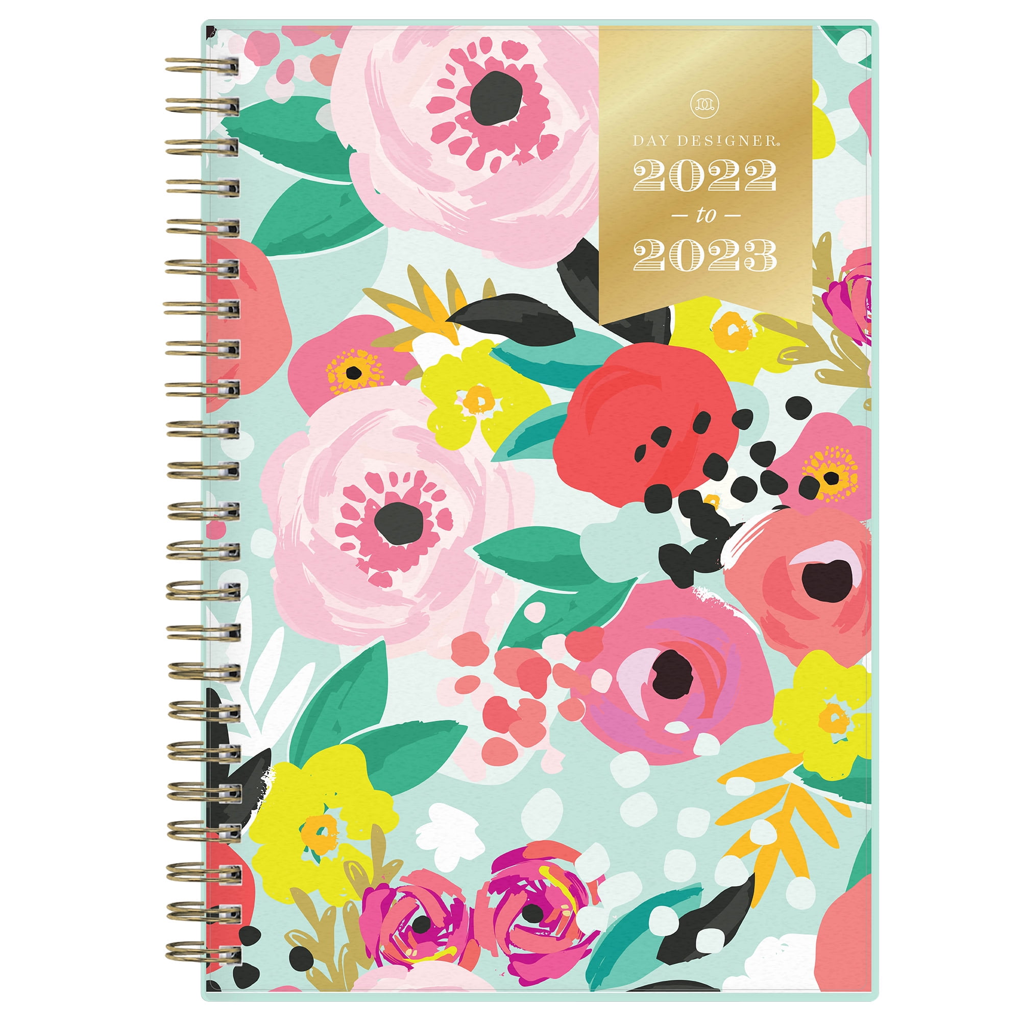 Day Designer for Blue Sky 2022-2023 Academic Year Weekly and Monthly Planner Wirebound Frosted Cover 8.5 x 11 Secret Garden Mint 137896-A23 