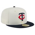 thumbnail image 3 of Men's New Era Cream Minnesota Twins Chrome 59FIFTY Fitted Hat, 3 of 6