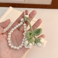 thumbnail image 3 of SmartBy Crochet Flower Keychain Handmade Flower Fruit Bag Charm Cute Keychain Pendant with Faux Pearl Chain Accessory for Girls Women Keys Backpack, 3 of 7