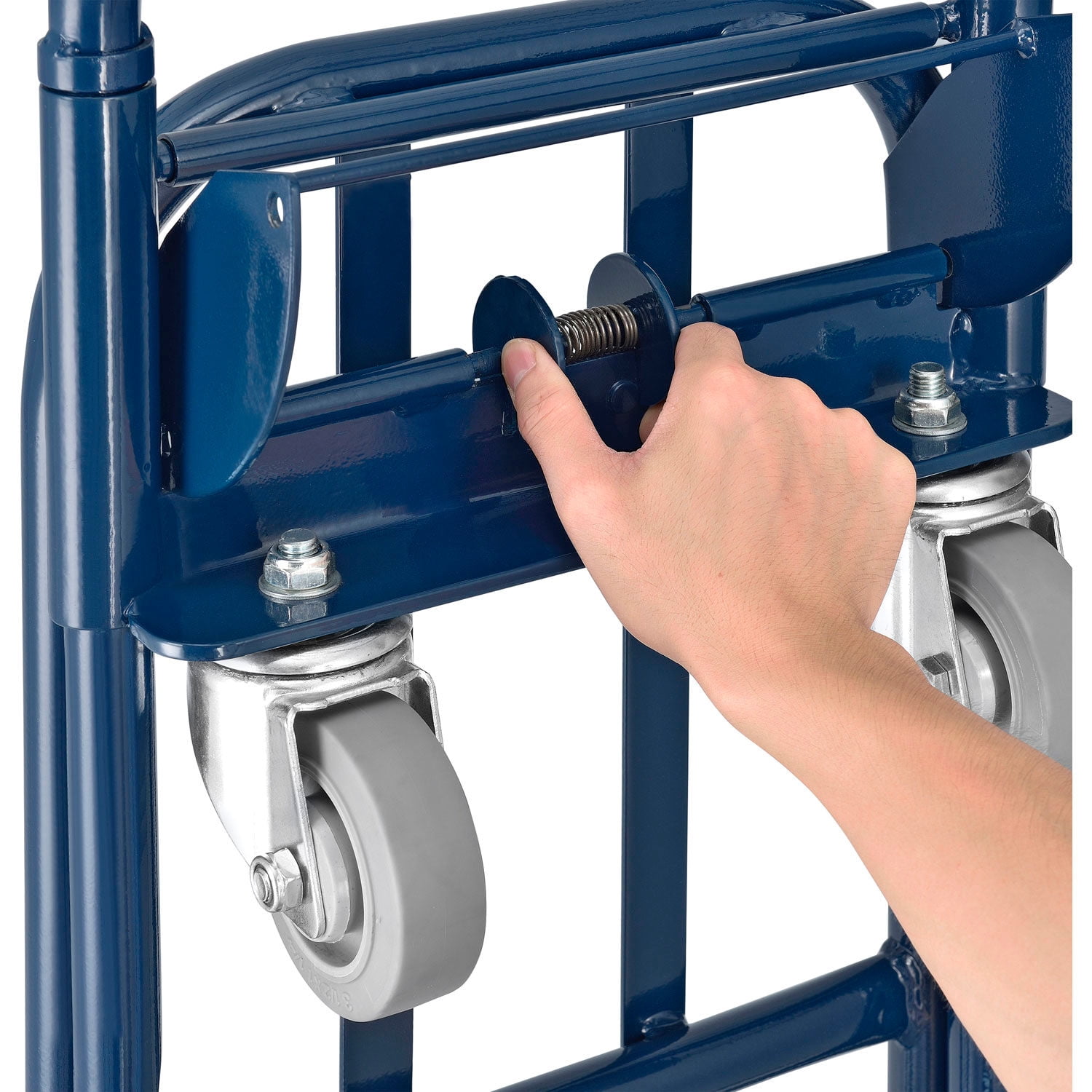 Global Industrial 185546 Steel 2-in-1 Convertible Hand Truck with Pneumatic Wheels, 600 lbs