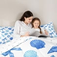 thumbnail image 4 of Erosebridal Teens Princess Ribbon Bowtie Bedding Comforter Set 7 Pieces,Girls Blue Sea Starfish Seashell Full Bedding Set,Ultra Soft Home Decor, 4 of 6