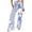 1-Blue28, variant on XIAOCHA Womens Striped Pants High Waist Elastic Waist Wide Leg Soft Summer Trousers,Green