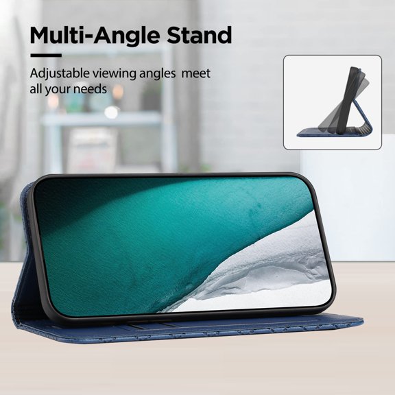 RFID Blocking Card Holder Slot for Samsung A52 Wallet Case, Folio Protective Wallet Pocket Credit Slots Retro Flip PU Leather Card Holder Kickstand Cover For Samsung Galaxy A52 5G/4G,
Blue