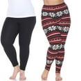 thumbnail image 3 of White Mark Women's Pack of 2 Plus Size Leggings, 3 of 5