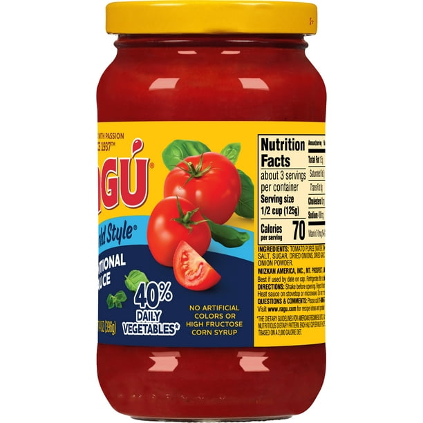 Ragu Old World Style Traditional Pasta Sauce, 14 oz for Breakroom