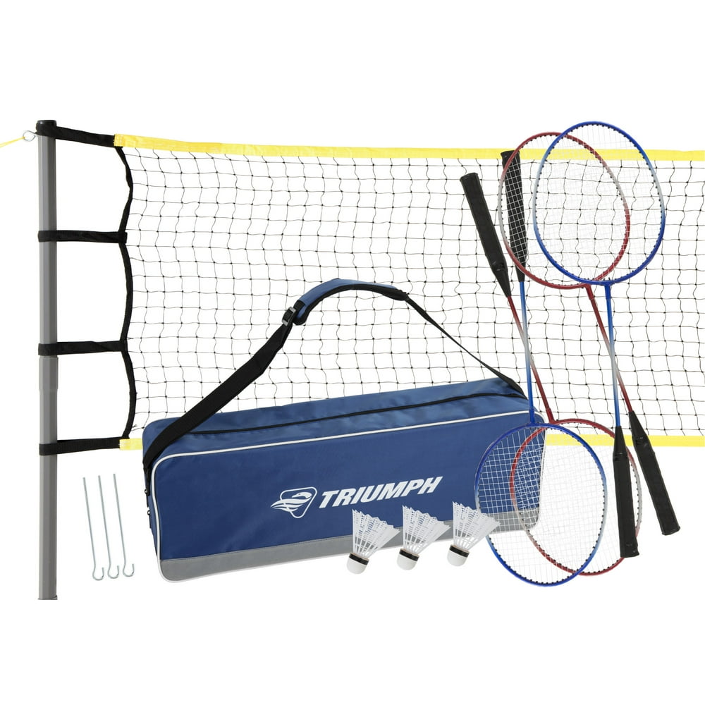 Triumph 4Player Competition Backyard Badminton Set Includes Net, 4