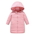 thumbnail image 2 of Huanglei Kids Long Down Coat Girls Zipper Hooded Jacket Boy's Lightweight Children Winter Jackets Outwear Winter Warm Coat 3-4 Years, 2 of 6