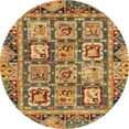 thumbnail image 1 of Ahgly Company Indoor Round Abstract Gold Abstract Area Rugs, 5' Round, 1 of 6