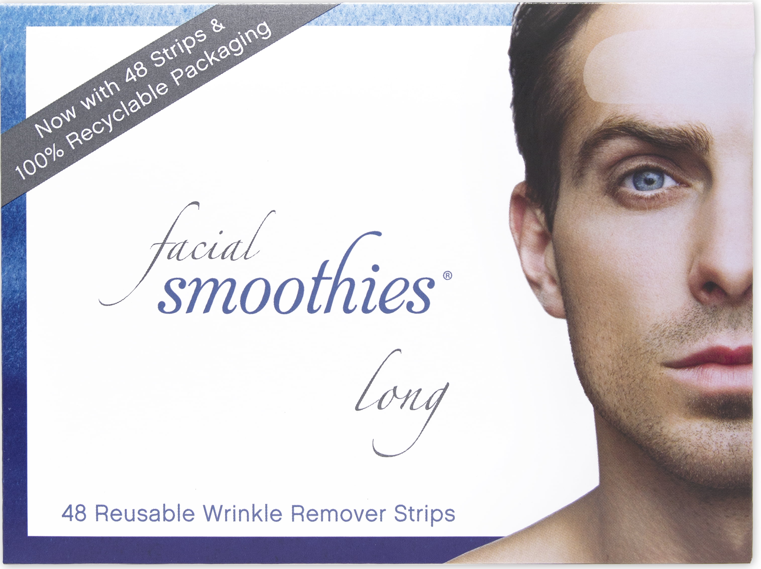 Facial Smoothies LONG Forehead Wrinkle Remover Strips, No with 48 Anti-Wrinkle Treatment Patches (Lower Cost per Strip)