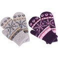 thumbnail image 1 of Manoplas para mujer, manoplas de invierno con forro sherpa para clima frío, mitones gris claro/morado JAMW Sencillez, 1 of 5