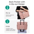 thumbnail image 3 of BAGSMART Crush Tote Bag for Women, 20L Puffer Work Tote with Zipper, Travel Essentials Quilted Nurse Hospital Bag, Dark Pink, 3 of 7