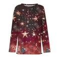 thumbnail image 5 of Qulqfy Christmas Tshirts Women Xmas Crew Neck Red Plus Size Sparkle Glitter Long Sleeve Stars Tops Christmas Vacation Shirt for Women, 5 of 5
