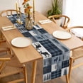 thumbnail image 5 of Bear Moose Table Runner 13x108 inch Blue Retro Forest Wild Animal Buffalo Plaid Patchwork Cotton Linen Dining Table Runner Ideal for Dresser Kitchen Coffee Tables - Machine Washable, 5 of 9