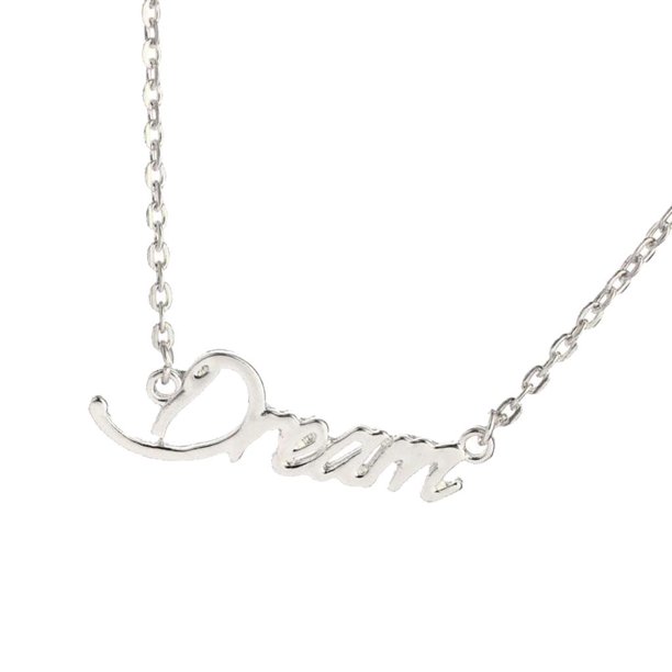 '' Coraje / Amor / Fe '' Collar con Guión Joyas para Niñas Pequeñas Mujeres Novia Día de Navidad Cumpleaños de San Valentín Plata Fernando Elegante collar colgante