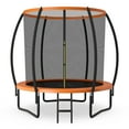 thumbnail image 1 of Gymax 8FT Recreational Trampoline w/ Ladder Enclosure Net Safety Pad Outdoor Orange, 1 of 9