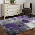 thumbnail image 3 of Purple Grey 4x6 Area Rugs, Abstract Art Oil Painting Modern Geometric Non-Skid Rubber Backing Large Rectangle Rugs - Living Room Bedroom Home Office, Indoor Floor Mat Carpets Washable Rug, 3 of 9