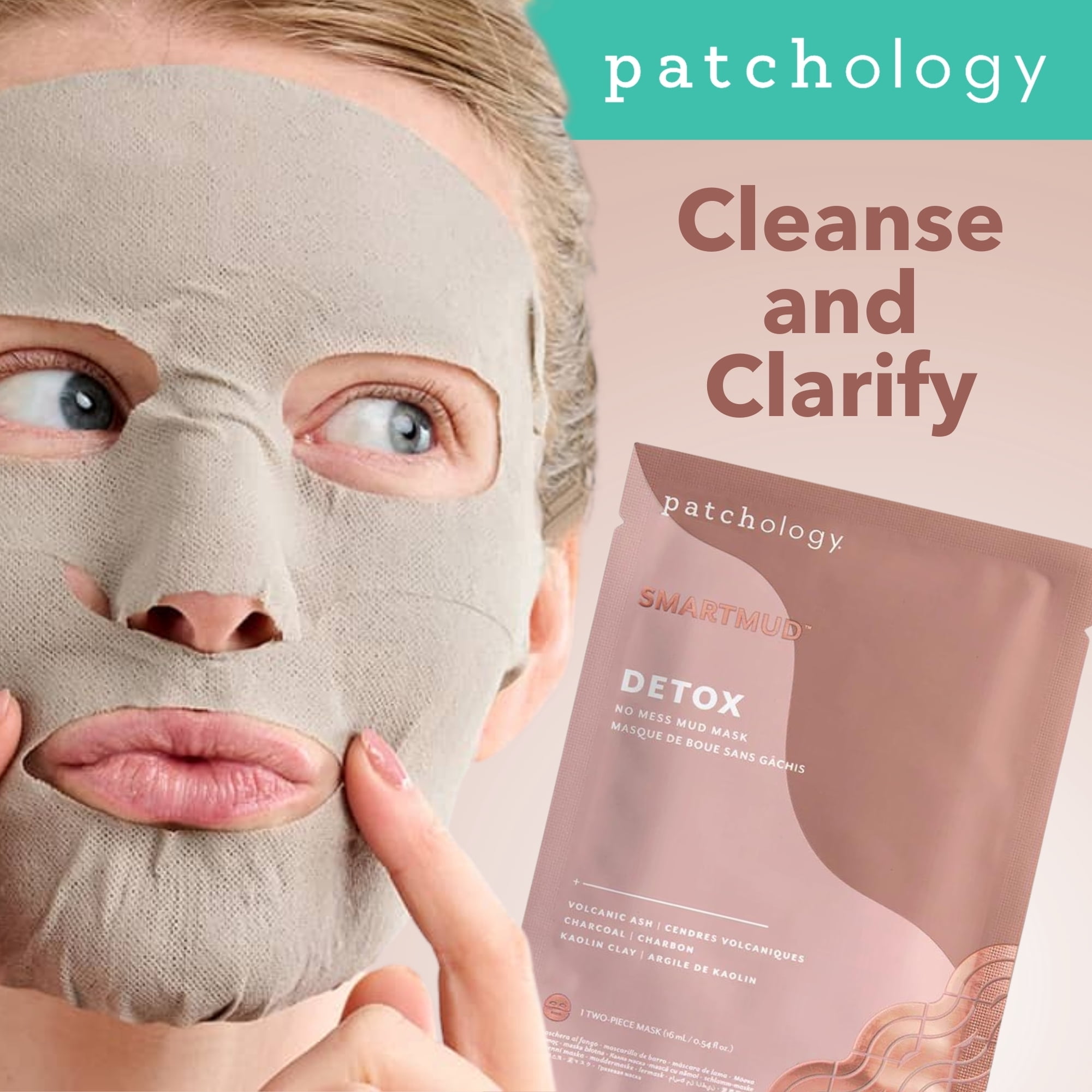 Patchology Smartmud Detox No Mess Mud Face Mask for Beauty Skincare, 0.54 oz