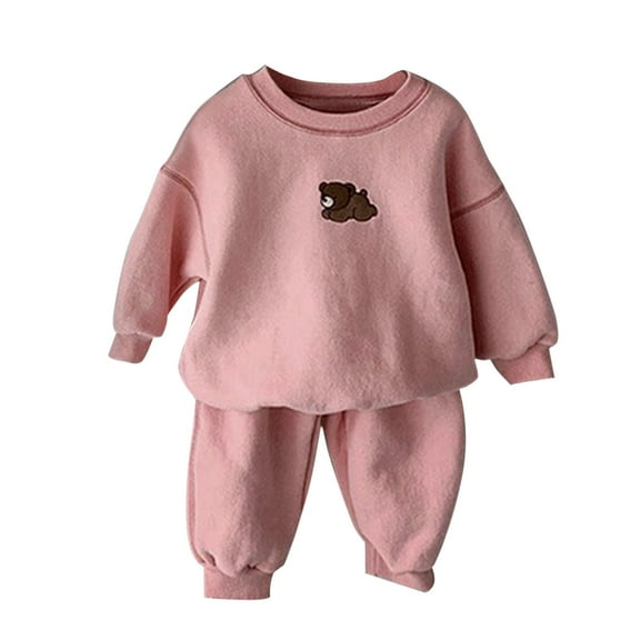 Gerichy Toddler Baby Boy Clothes Fall Winter Outfit, Baby Girls Boys Autumn Bear Cotton Long Sleeve Long Pants Hoodie Sport Pants Set Outfits Clothes