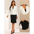 thumbnail image 2 of Unique Bargains Women's Business 2pc Outfit V Neck Solid Dress Suit Sets Blazer Dresses XS White, 2 of 6