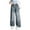 Blue, variant on Girls Jeans High Waisted Flare Pants Casual Stretch Demin Pants with Pockets Skater Streetwear(Dark Blue,4-5 Years)
