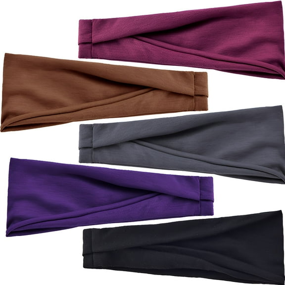 BESTSKY 5Pcs Sweat Band,Womens Headbands,Bandana Headband,Multicolor
