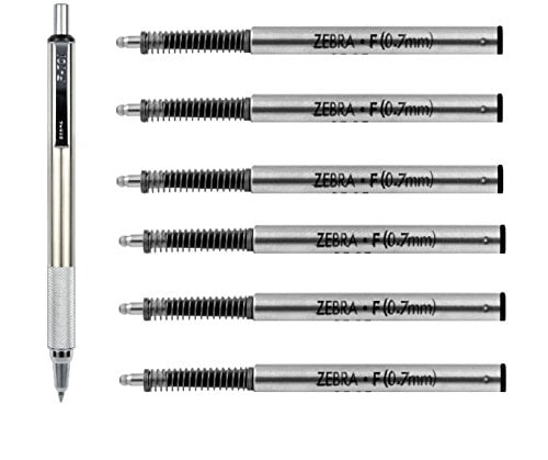 Fine Point Black Ink 1 ea 3pk 0.7mm Zebra F-701 Ballpoint Stainless Steel Pen 