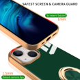 thumbnail image 3 of Compatible for iPhone 14 Case with Ring Holder Kickstand [with Magnetic] Soft TPU Cover Shockproof Electroplated Slim Thin Protective Phone Case for iPhone 14 Green, 3 of 13