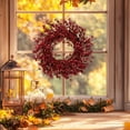 thumbnail image 5 of Sulaicai 11.8 Inch Fall Wreaths for Front Door Outside Autumn Wreath Outdoor Indoors Fall Decorations for Home Thanksgiving Halloween Holiday Decorations for Wall Porch Door (Red), 5 of 6