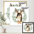 thumbnail image 4 of Designart 'Floral Wreath Isolated On White Over Deer' Farmhouse Framed Canvas Wall Art Print, 4 of 5