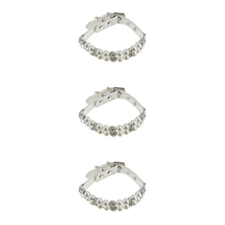 3 Pieces Cat Collar Jewelry Dog Pearl Pet for Everyday Wear