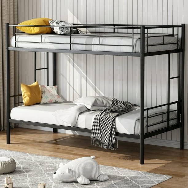 Twin Bunk Beds Modern Metal Bed, Metal Bunk Bed Collapse