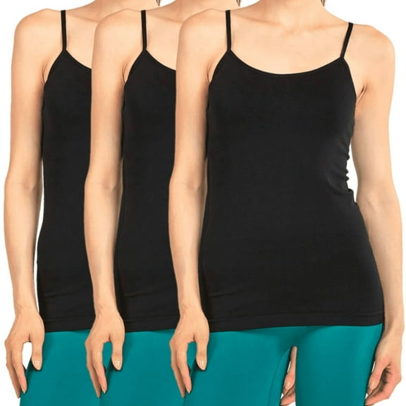 3 Pack Women's Camisole Tank Top with Adjustable Spaghetti Strap Stretch Seamless Sleeveless Slim-Fit Gym Yoga Tops Basic Undershirts Lady Womenswear