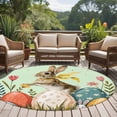 thumbnail image 4 of Round Rug 6Ft Washable Non-Slip, Easter Bunny Eggs Circle Area Rugs for Living Room Bedroom, Spring Tulip Flowers Leaves Rustic Green Indoor Floor Mats Carpet Runner for Home Decor Aesthetic, 4 of 8