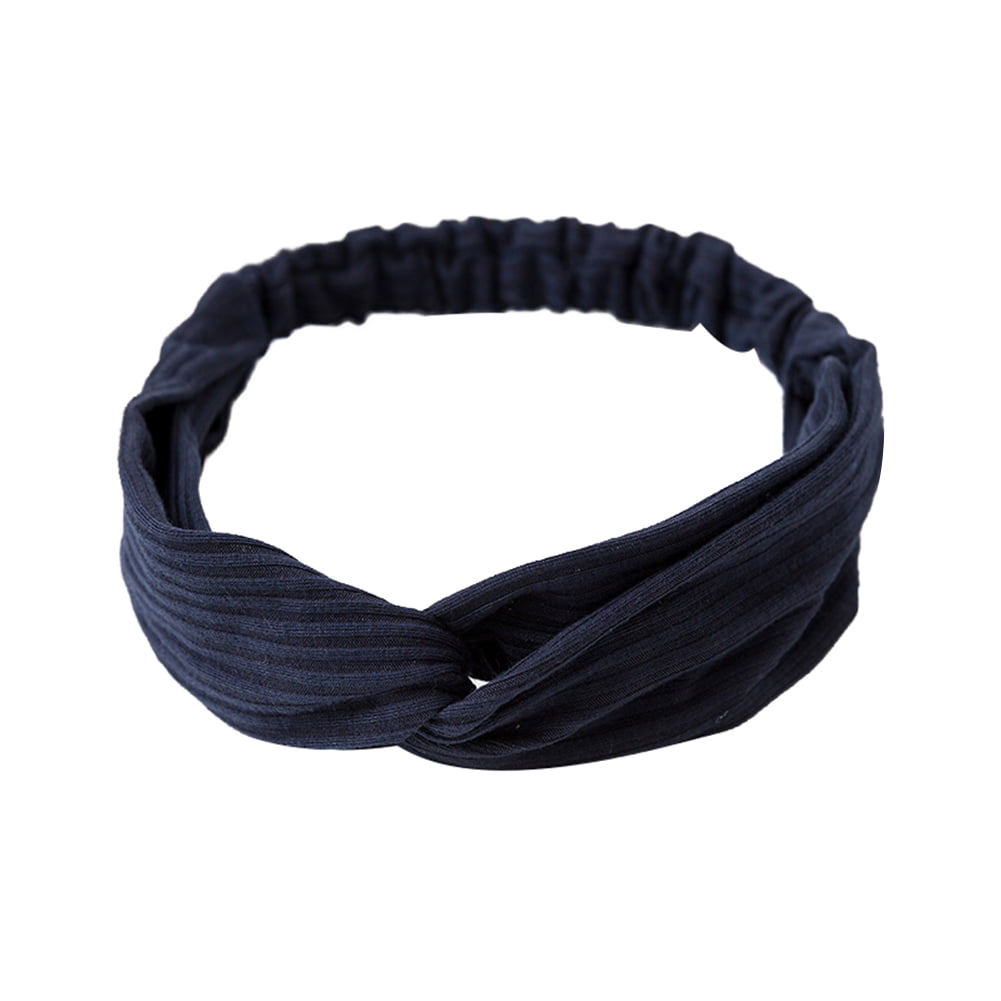 Details about   Knitted Knot Cross Headband Women Girls Solid Color Elastic Hair Bands Headwear 