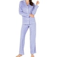 thumbnail image 2 of allbrand365 designer brand Womens Printed Fleece Notched Collar Pajama Set, 2 of 2