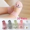 thumbnail image 3 of ZQUUVOU Baby Newborn 20 Pairs Socks Cartoon Printed Ankle Socks Comfy Warm Cotton Socks Kid Infant Socks Pink, 3 of 4