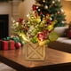 thumbnail image 1 of Mini árbol de Navidad de madera | Adorno luminoso de escritorio | Decoración navideña para el hogar | Caja de presentación festiva de 30 x 25 x 10 cm para mostrador y mesa, 1 of 5