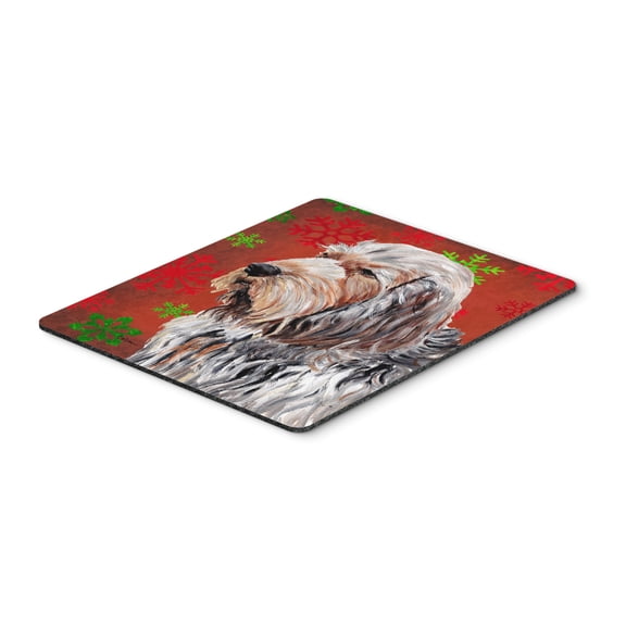 "Otterhound Red Snowflakes Holiday Mouse Pad Hot Pad or Trivet"