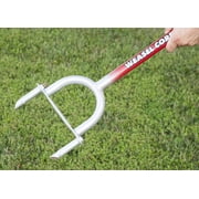 Garden Weasel Core Lawn Aerator - Comfort Grip Handle, Carbon Steel - Red