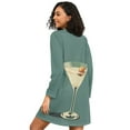 thumbnail image 2 of FORMRS Womens Long Sleeve Nightgowns Crew Neck Sleep Shirt Soft Pajamas Sizes S-3XL, Beige Martini, 2 of 8